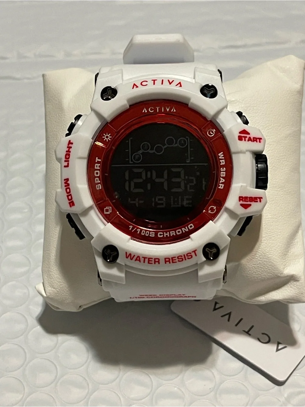Activa Summit X Invicta Unisex Digital Watch - 50mm. White & Red new